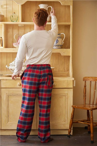 Irish Lounge Pants LV 12 Red Navy Check